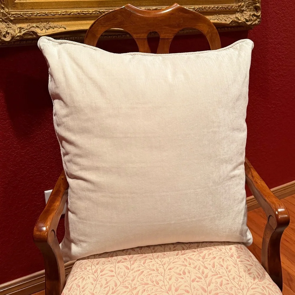 Set of Two Velvet Ivory PILLOW COVERS - 26x26